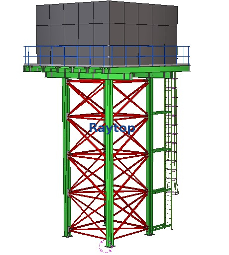 10m Height Elevated Water Storage Tank Tower 